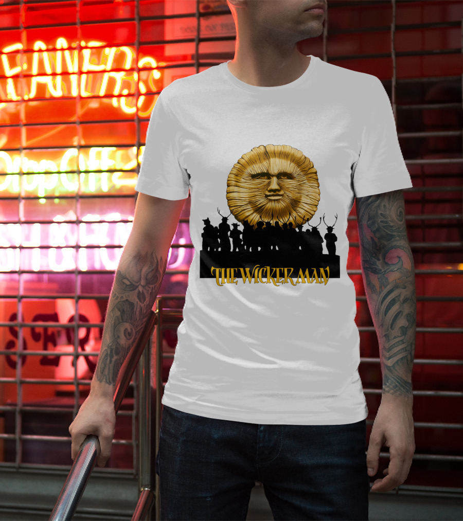 The Wicker Man Sun Face And Silhouetted Figures T-Shirt