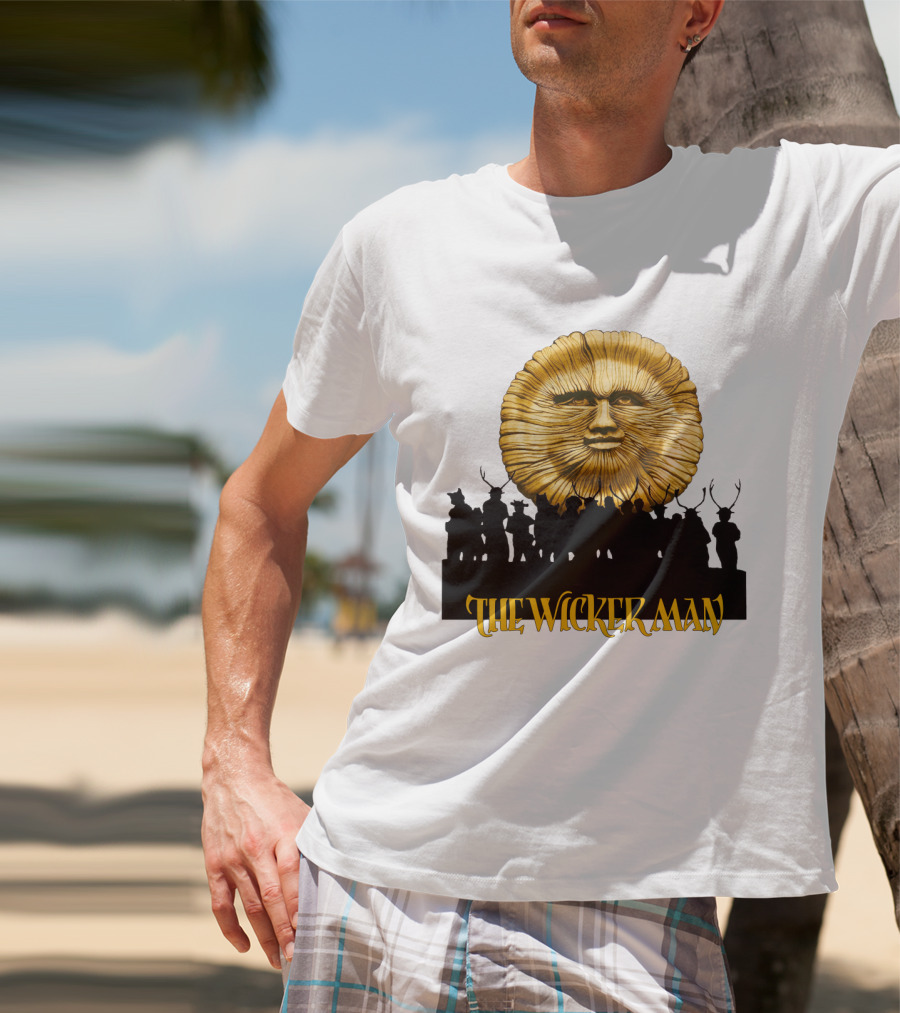 The Wicker Man Sun Face And Silhouetted Figures T-Shirt