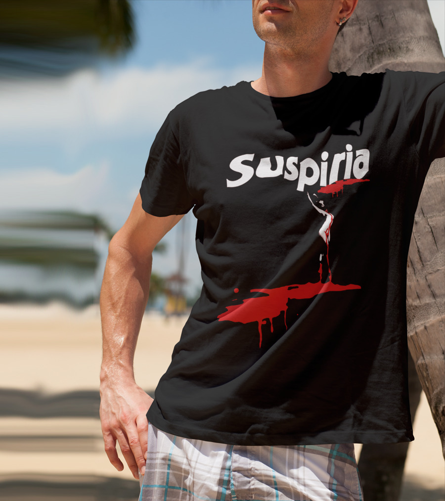 Suspiria 1977 Horror Film Logo With Red Blood And Dancing T-Shirt