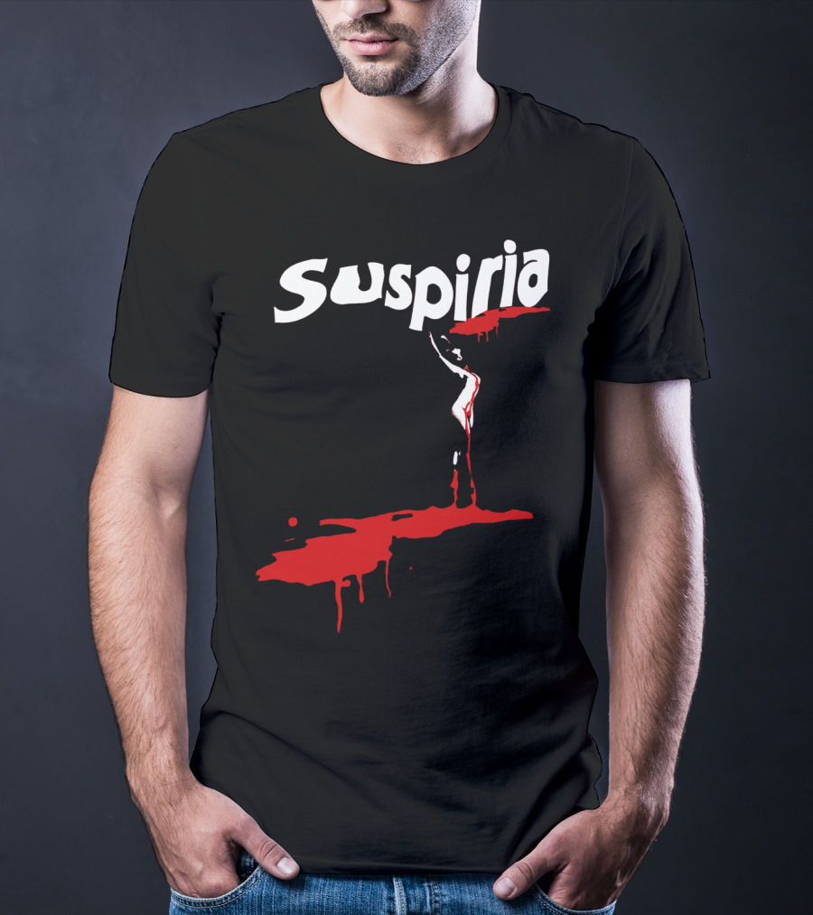 Suspiria 1977 Horror Film Logo With Red Blood And Dancing T-Shirt