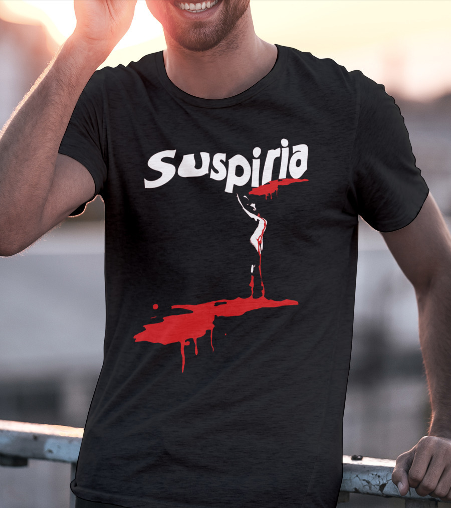 Suspiria 1977 Horror Film Logo With Red Blood And Dancing T-Shirt
