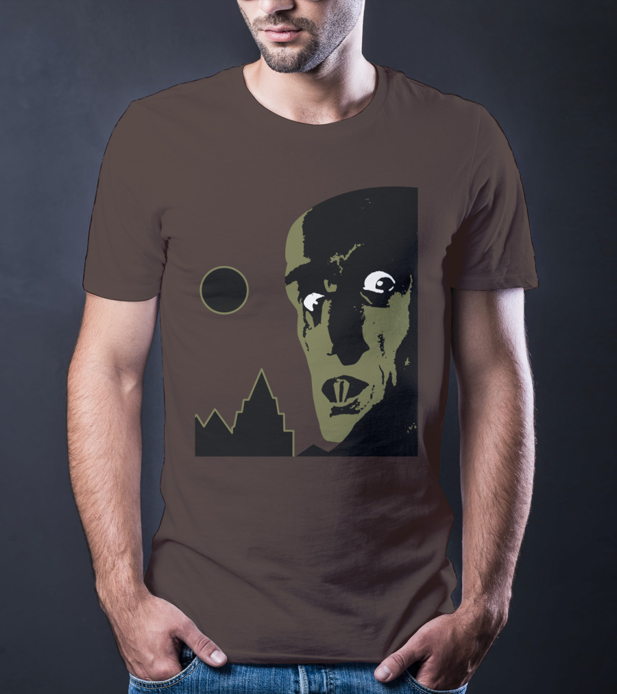 Nosferatu The Vampyre 1979 Iconic Horror Vampire Portrait With Castle And Moon T-Shirt