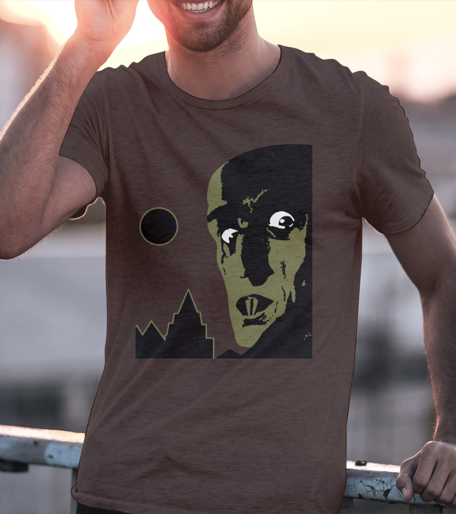 Nosferatu The Vampyre 1979 Iconic Horror Vampire Portrait With Castle And Moon T-Shirt
