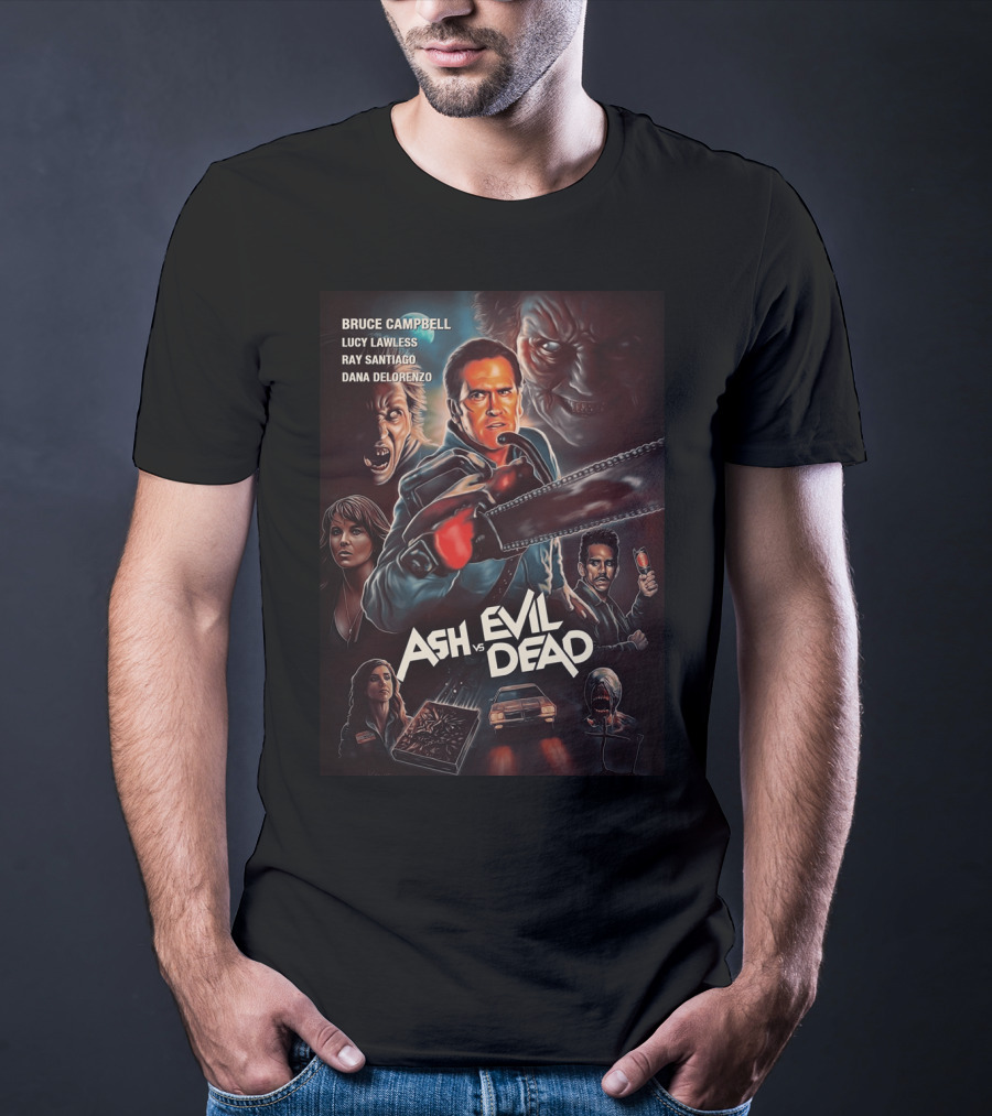 Bruce Campbell Ash Vs. Evil Dead Chainsaw Horror T-Shirt