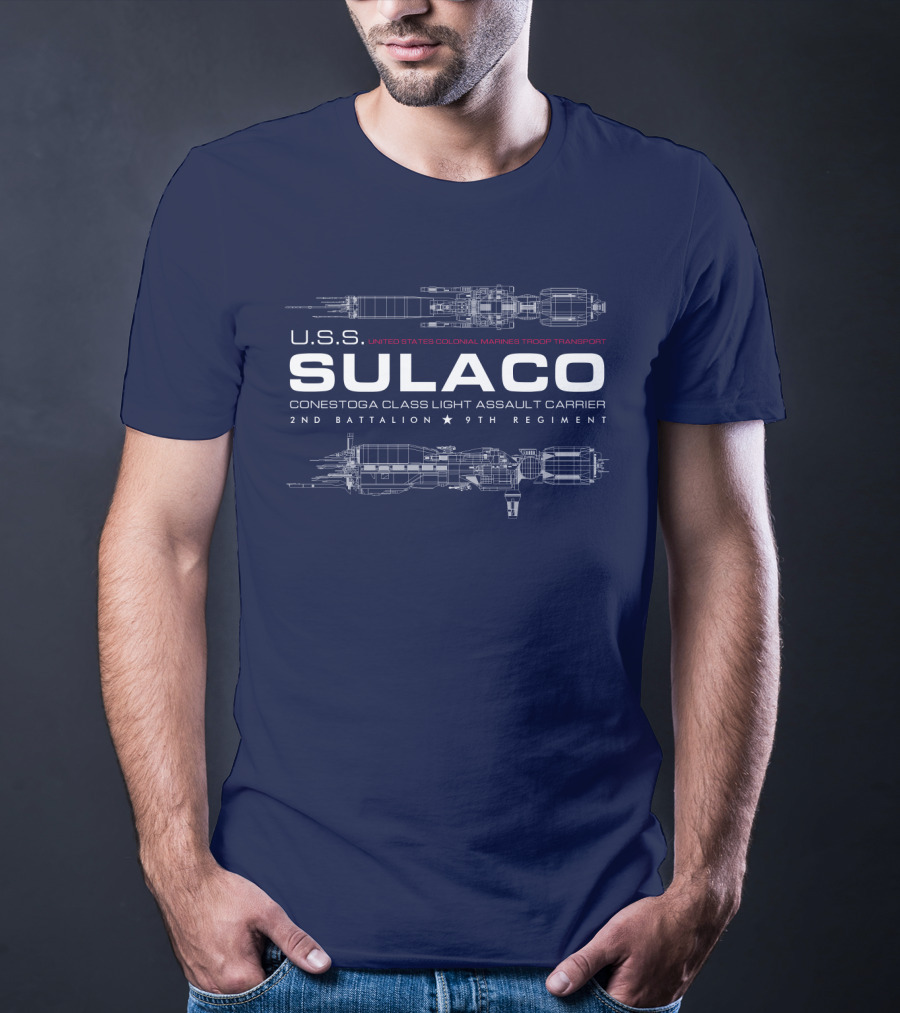 USS Sulaco United States Colonial Marines Troop Transport Conestoga Class Light Assault Carrier 2nd Battalion 9th Regiment T-Shirt