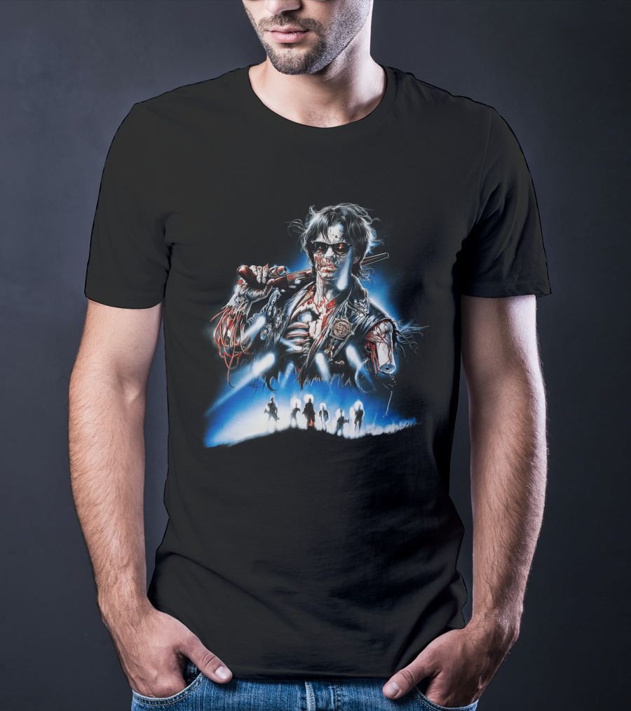 Near Dark Vampire Art With Guitarist And Silhouette Group T-Shirt