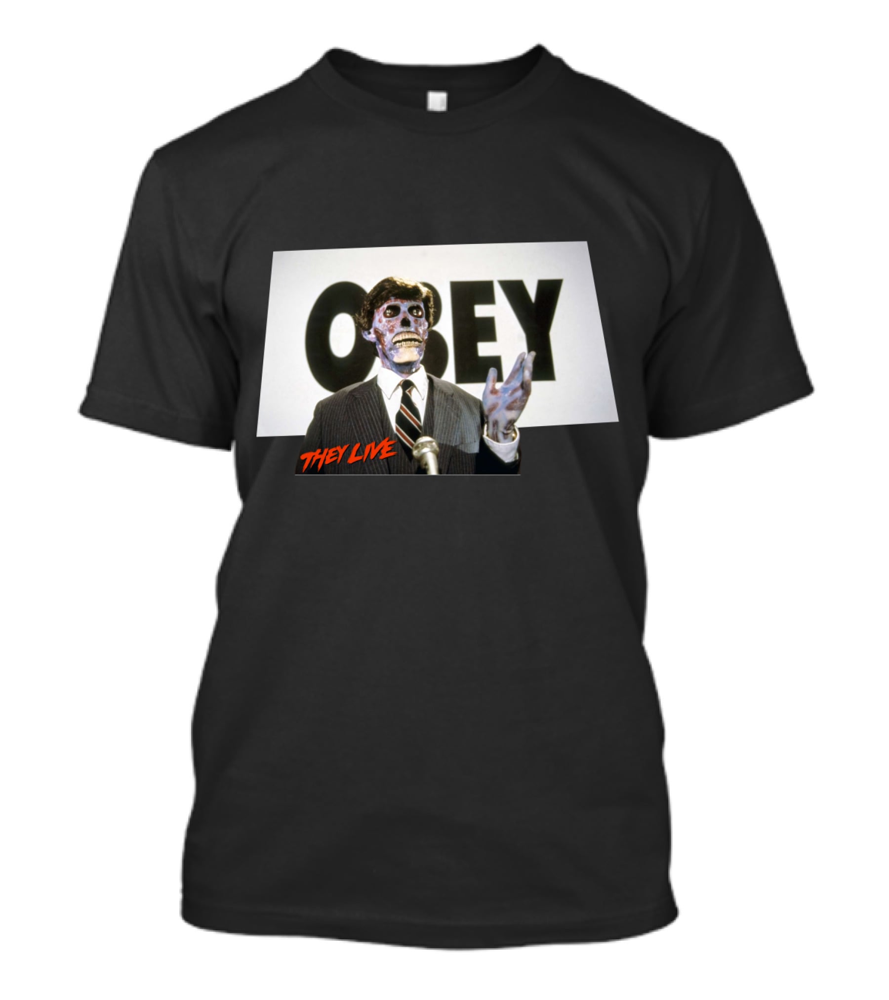They Live OBEY Sci-Fi Alien Figure T-Shirt