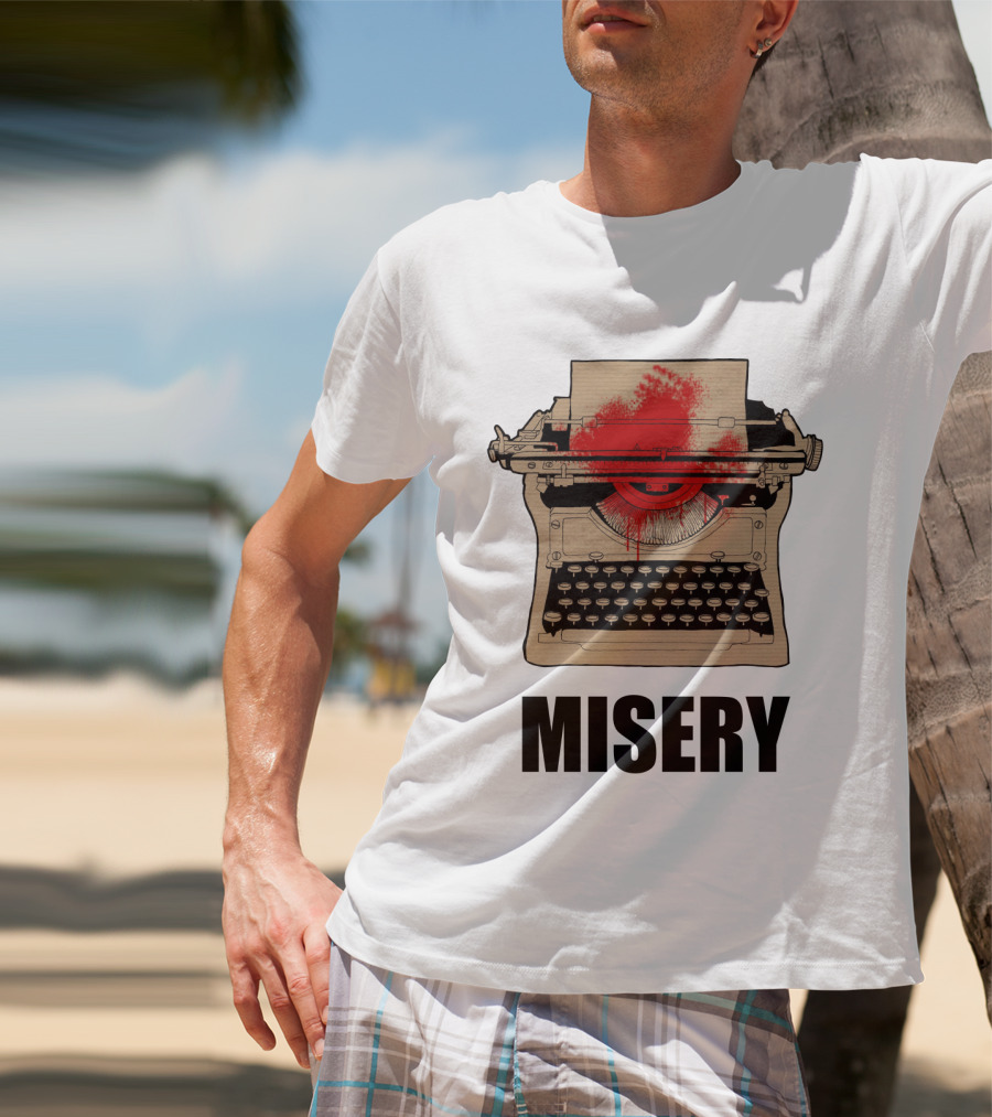 Misery Typewriter With Blood Splatter T-Shirt