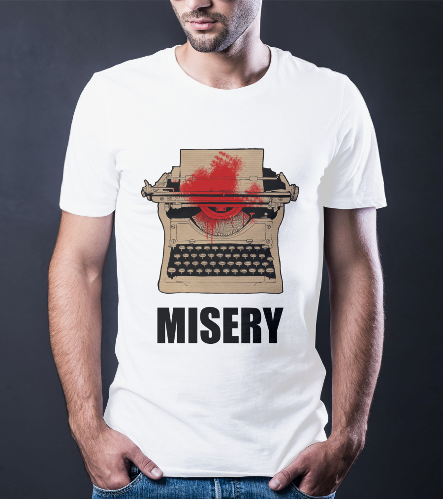 Misery Typewriter With Blood Splatter T-Shirt