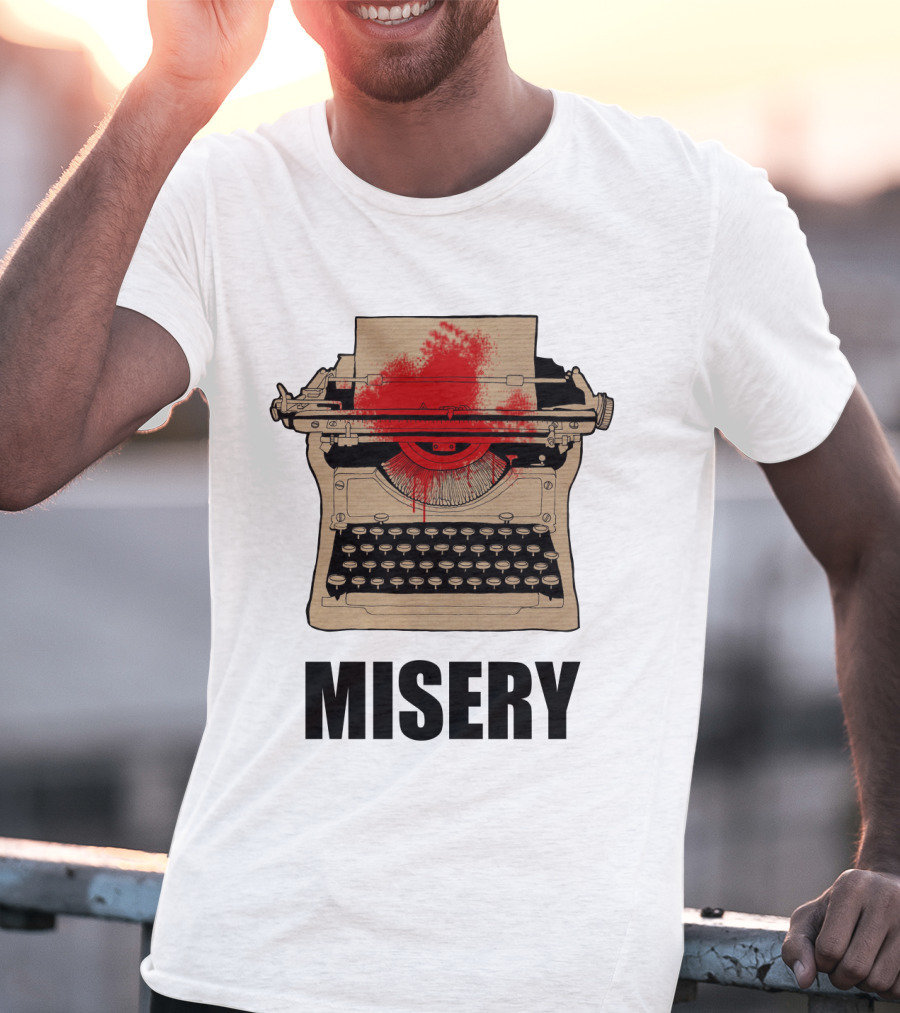 Misery Typewriter With Blood Splatter T-Shirt