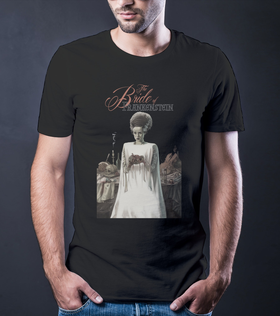 The Bride Of Frankenstein Classic Gothic Horror Scene With Laboratory Elements T-Shirt