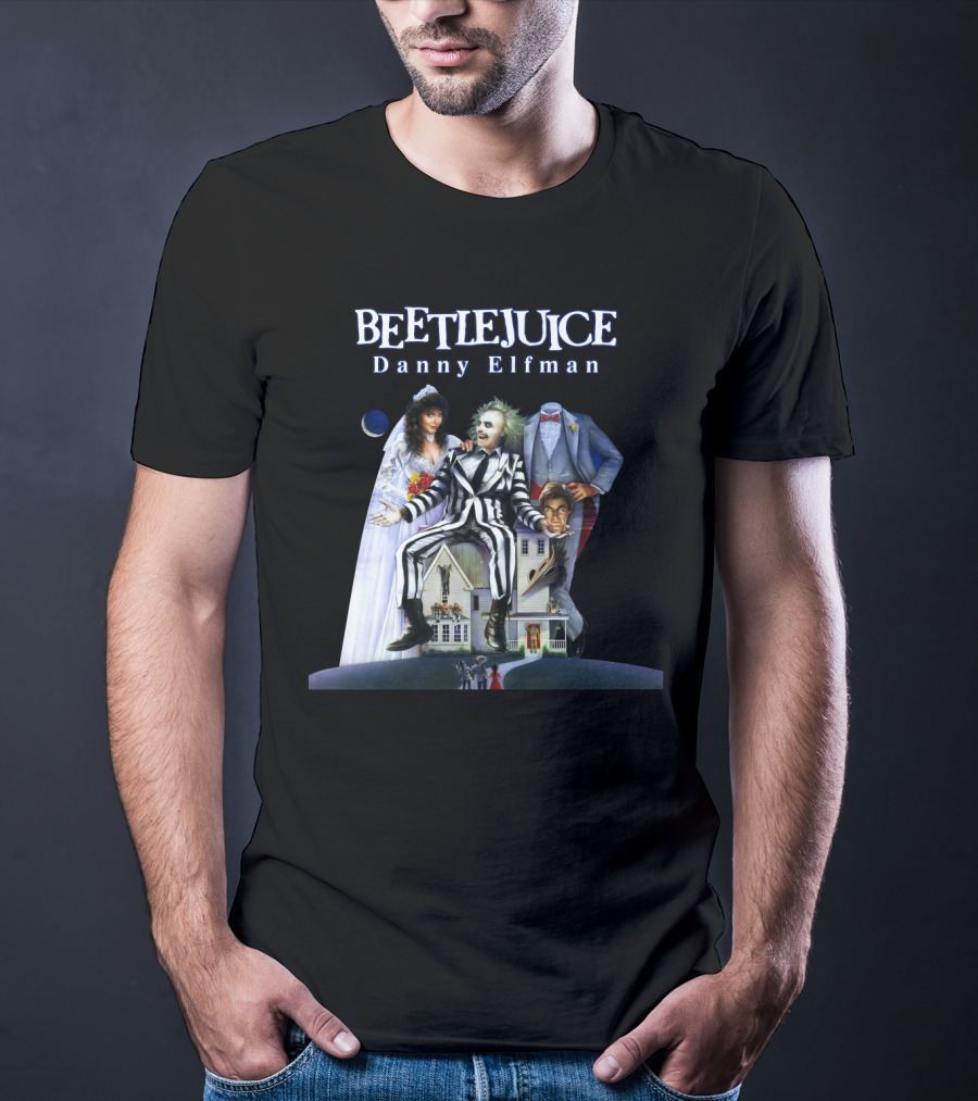 Beetlejuice Danny Elfman Striped Suit House Wedding Scene T-Shirt