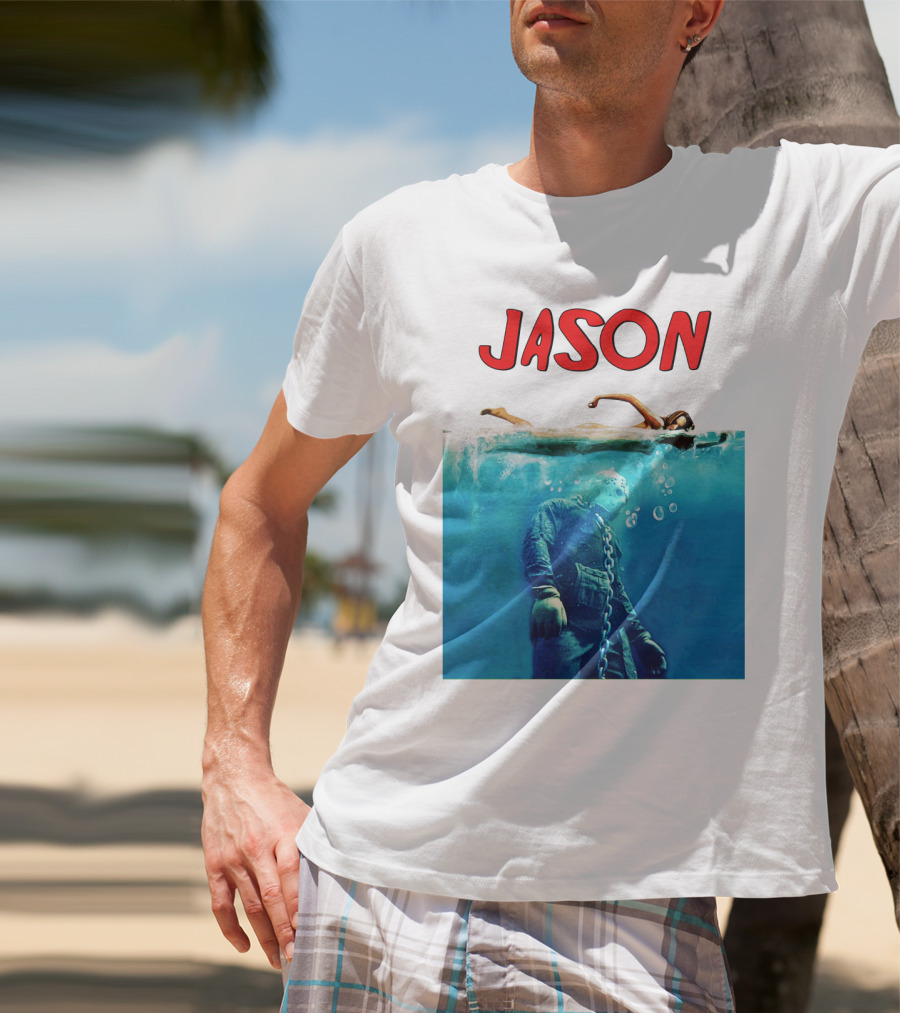 Jaws Jason Voorhees Underwater Horror Mashup T-Shirt