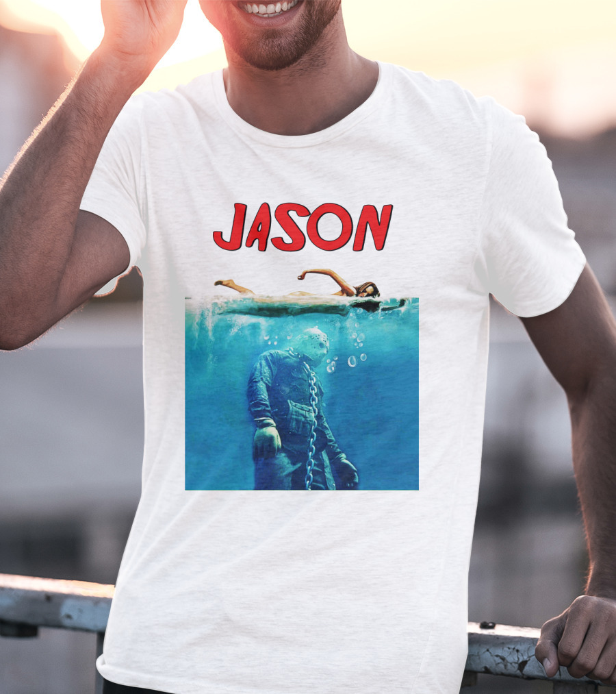 Jaws Jason Voorhees Underwater Horror Mashup T-Shirt