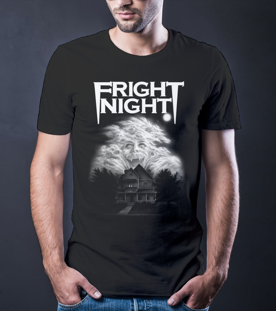 Fright Night Vampire Cloud Over Haunted House T-Shirt
