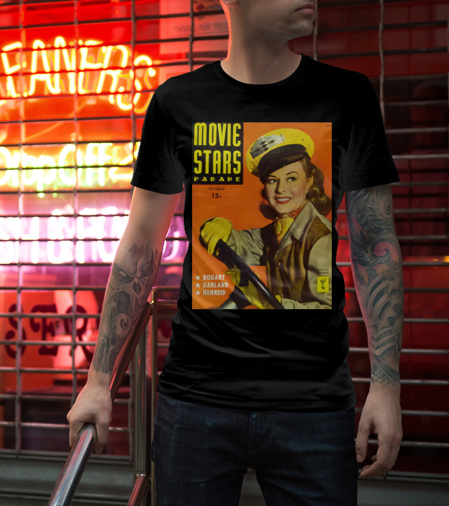Movie Stars Parade October 15c Bogart Garland Henreid Paulette Goddard (1910) T-Shirt