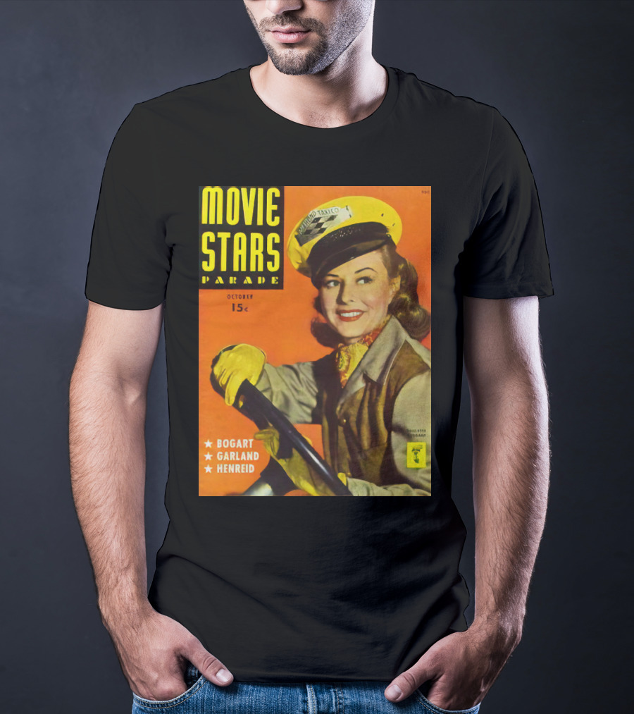 Movie Stars Parade October 15c Bogart Garland Henreid Paulette Goddard (1910) T-Shirt