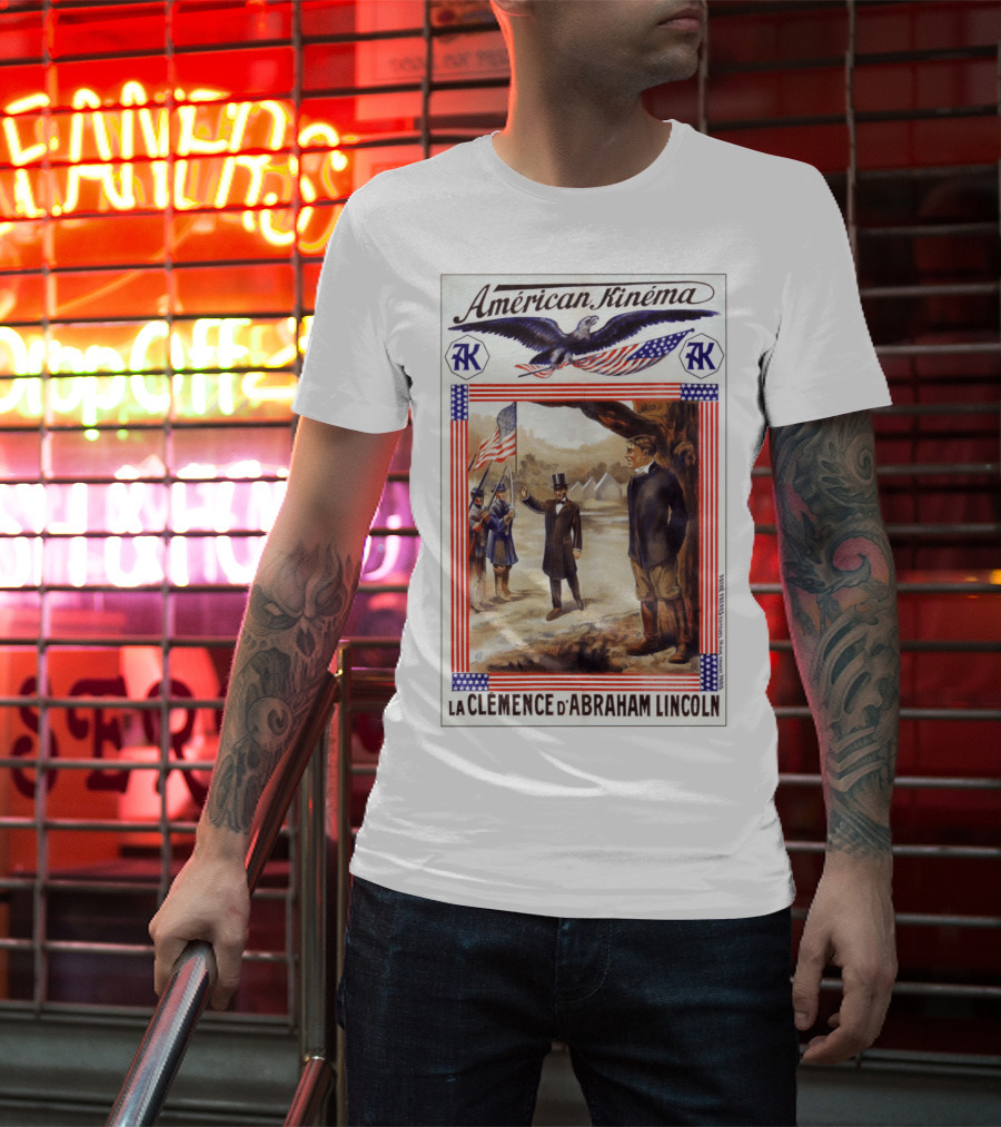 American Kinéma La Clemence D'Abraham Lincoln Eagle Flag T-Shirt