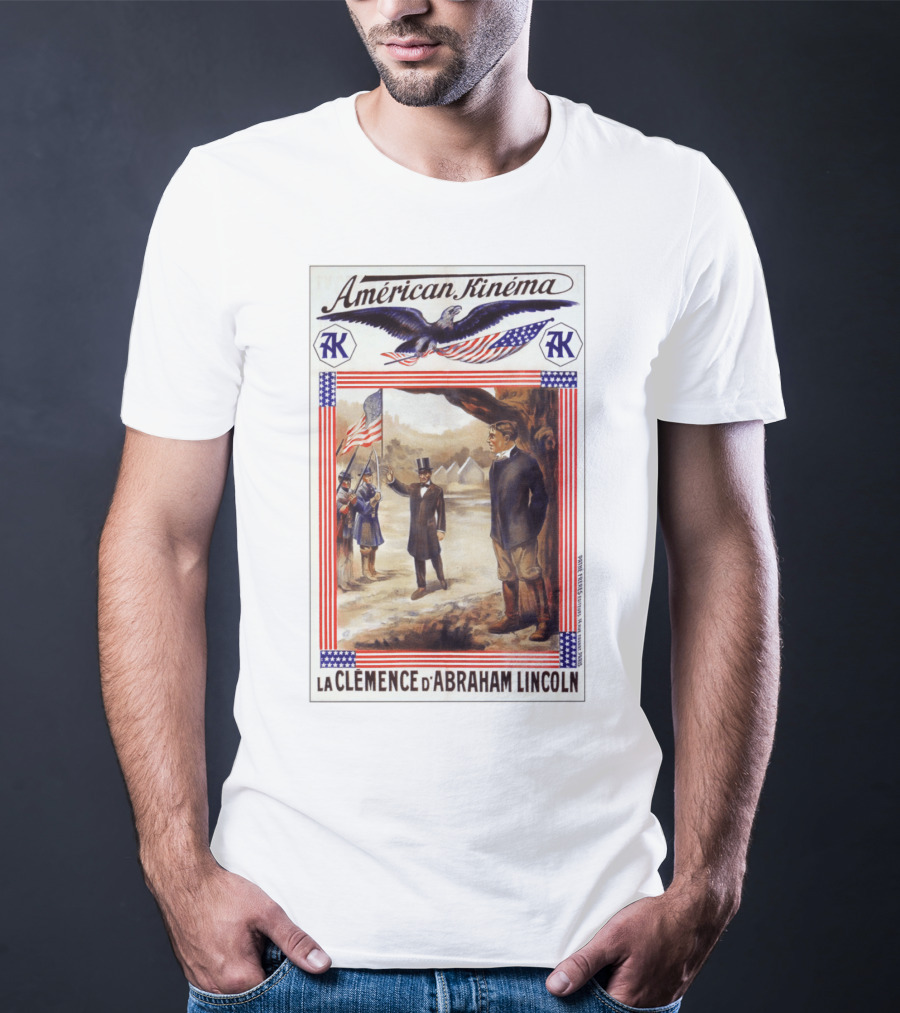 American Kinéma La Clemence D'Abraham Lincoln Eagle Flag T-Shirt
