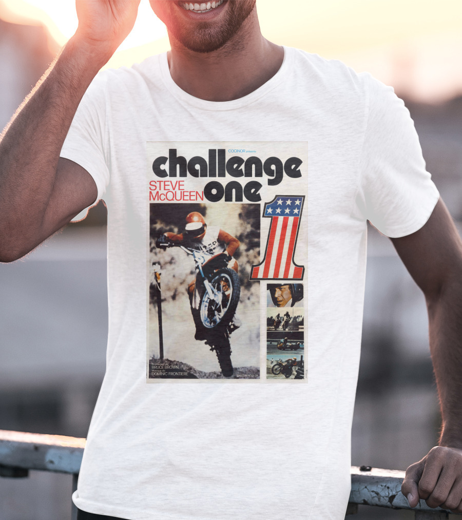 ON ANY SUNDAY Challenge One Steve McQueen Number One Racing Motocross America T-Shirt