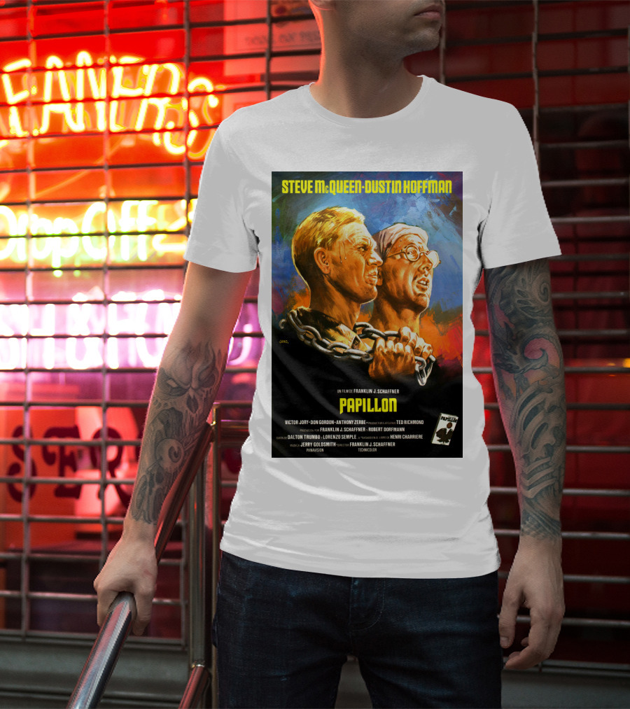 Steve McQueen Dustin Hoffman Papillon Movie T-Shirt