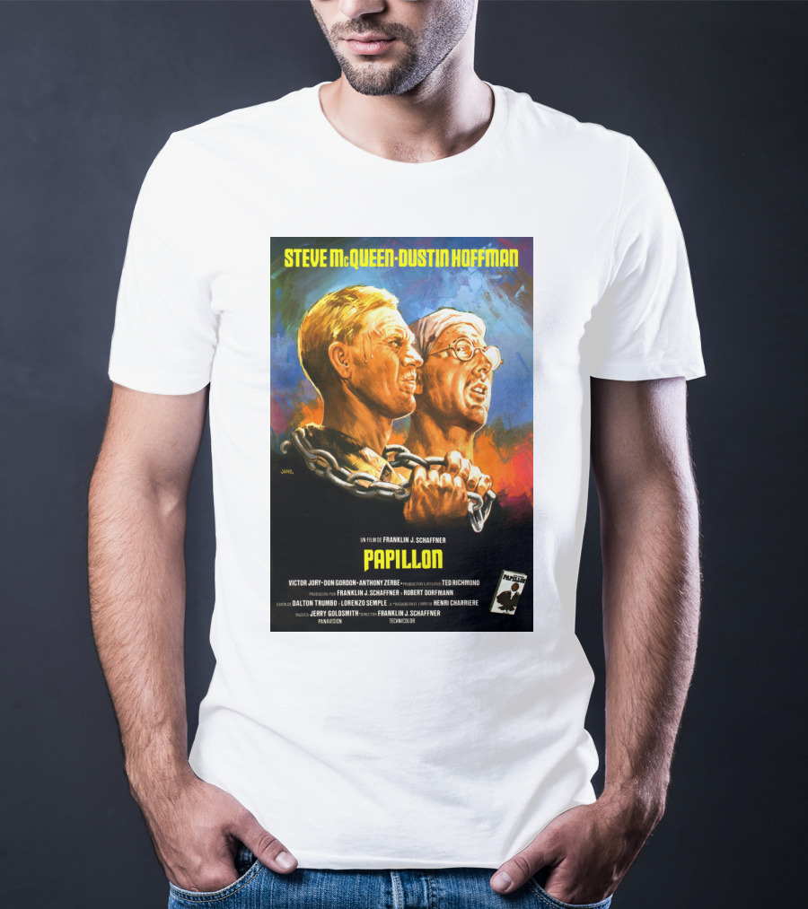 Steve McQueen Dustin Hoffman Papillon Movie T-Shirt