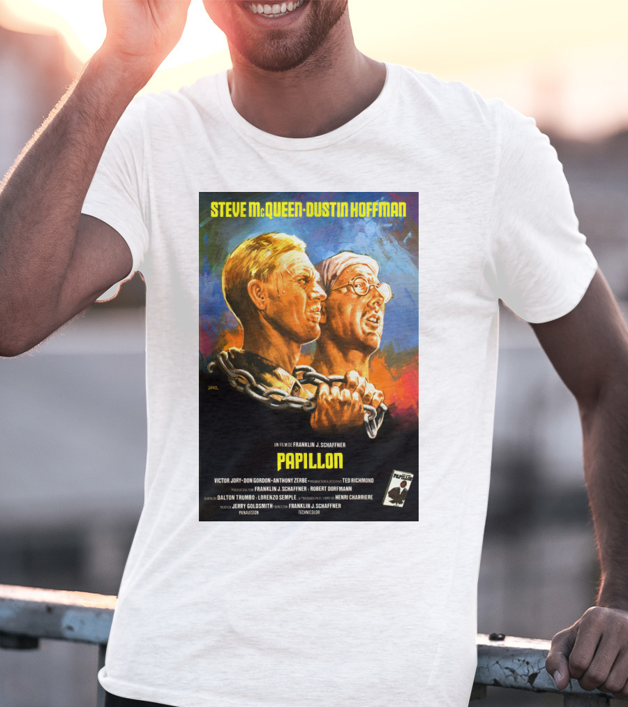 Steve McQueen Dustin Hoffman Papillon Movie T-Shirt