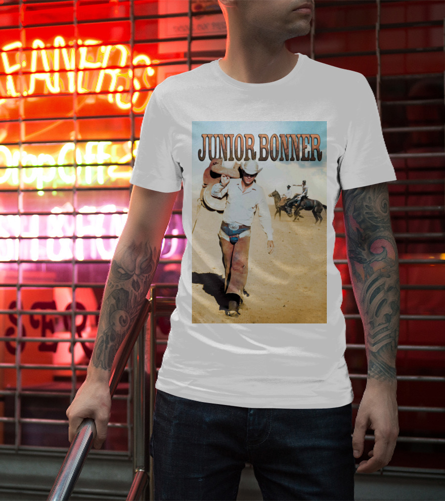 Junior Bonner 1972 Steve McQueen Rodeo Cowboy Scene T-Shirt