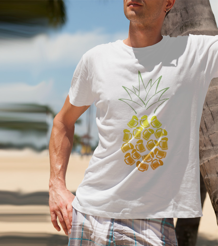 Beer Pineapple Mug Fusion Tropical Beverage Concept T-Shirt