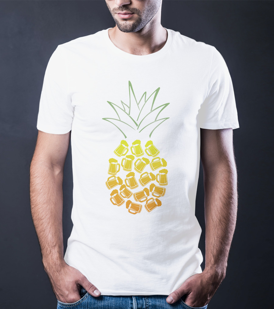 Beer Pineapple Mug Fusion Tropical Beverage Concept T-Shirt
