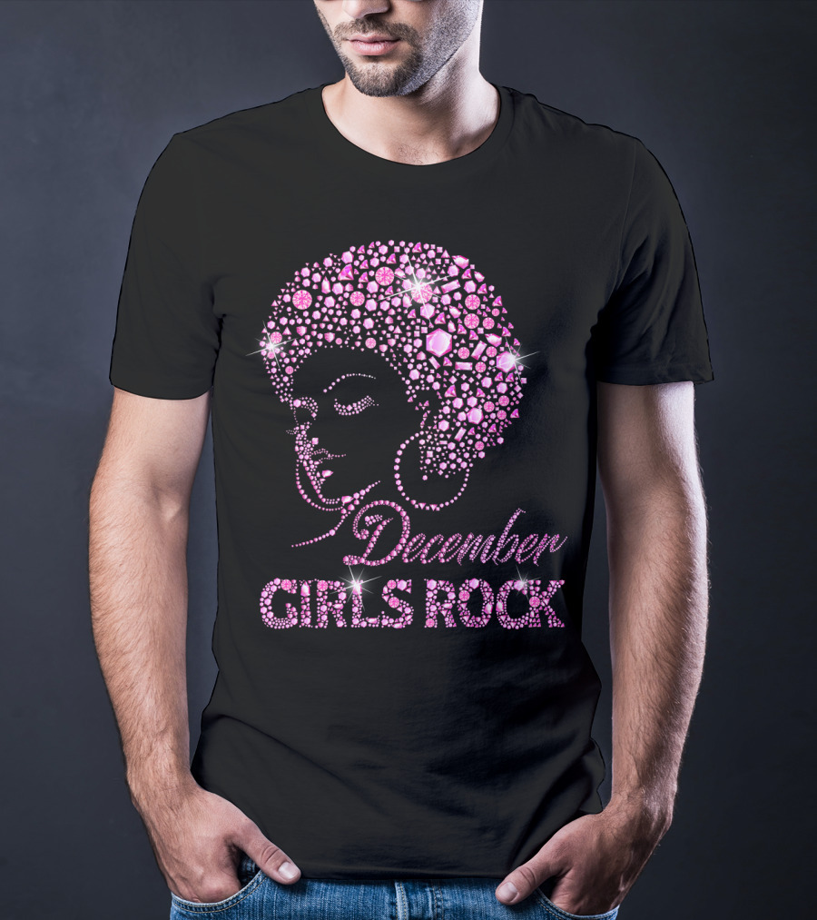 December Girls Rock Pink Rhinestone Afro T-Shirt