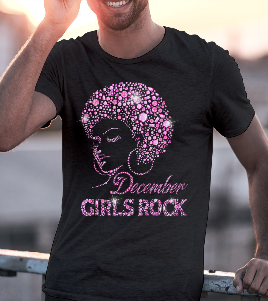December Girls Rock Pink Rhinestone Afro T-Shirt