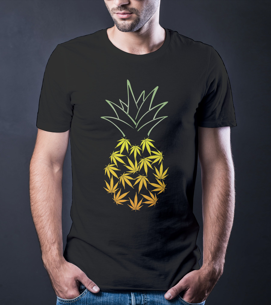 Weed Pineapple Cannabis Leaf Fusion T-Shirt