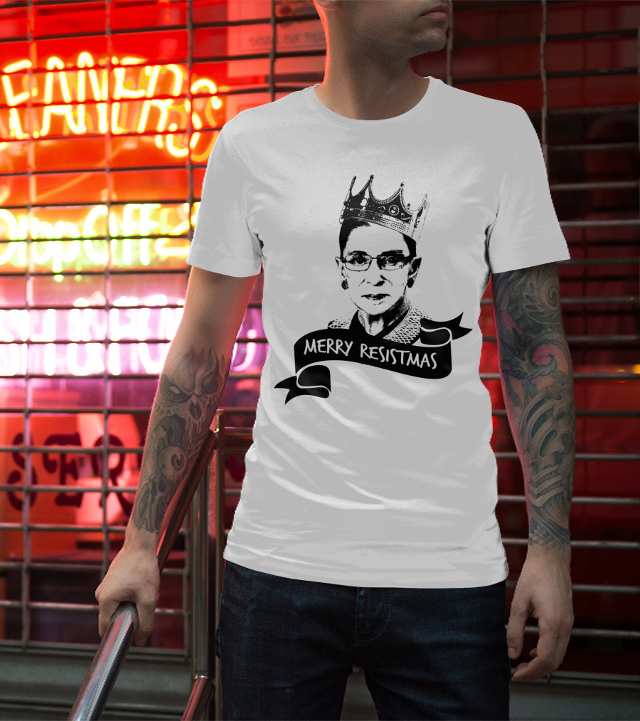 Merry Resistmas RBG Ruth Bader Ginsburg Crown T-Shirt