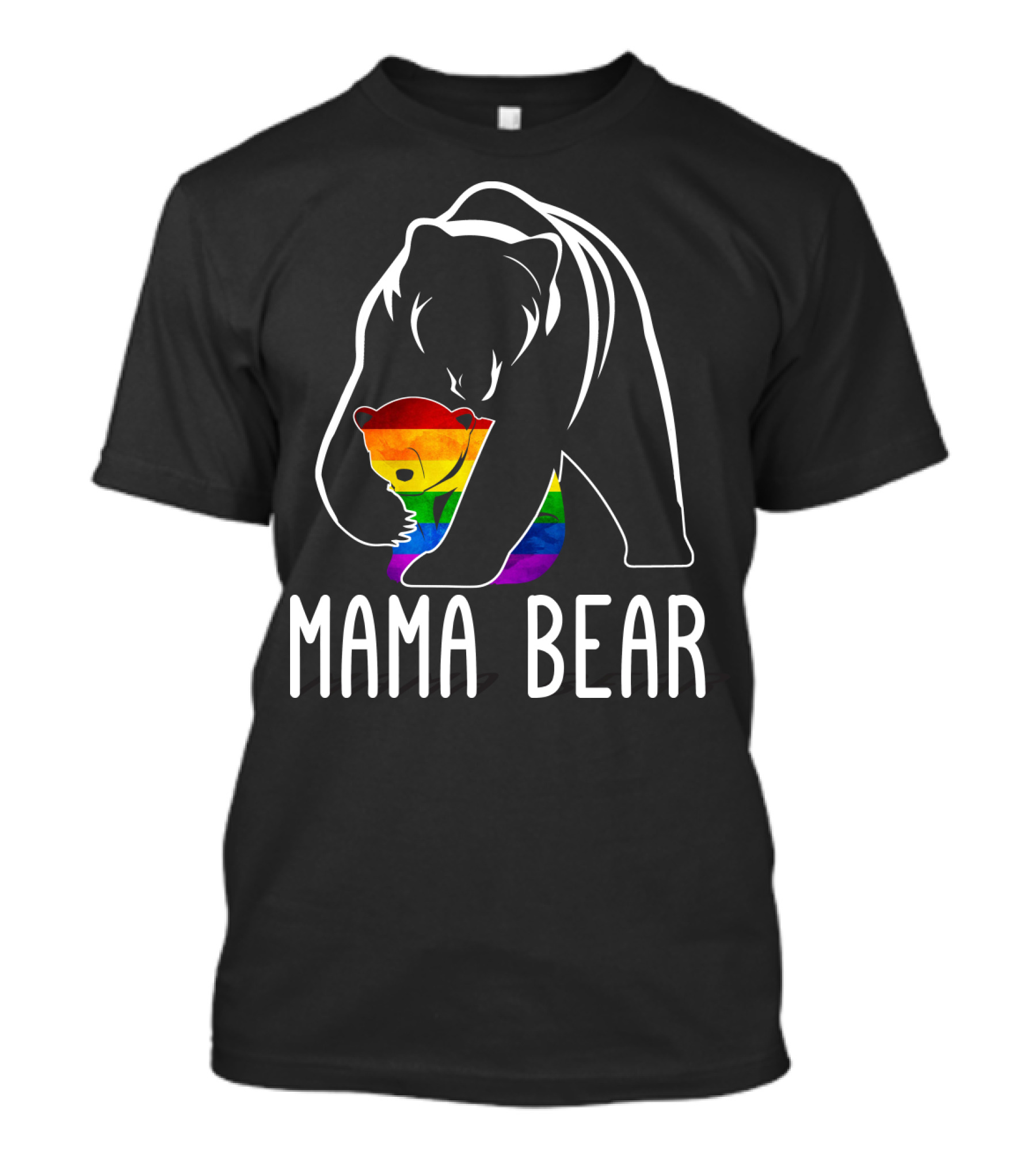 Mama Bear Rainbow Pride Bear Hug T-Shirt
