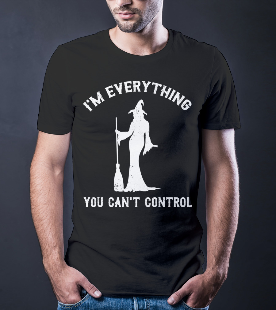 I'm Everything You Can't Control Witch Silhouette Broomstick T-Shirt
