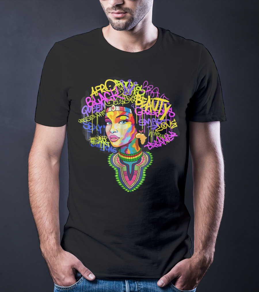 Black Afro Queen Beauty Expression Style Power T-Shirt