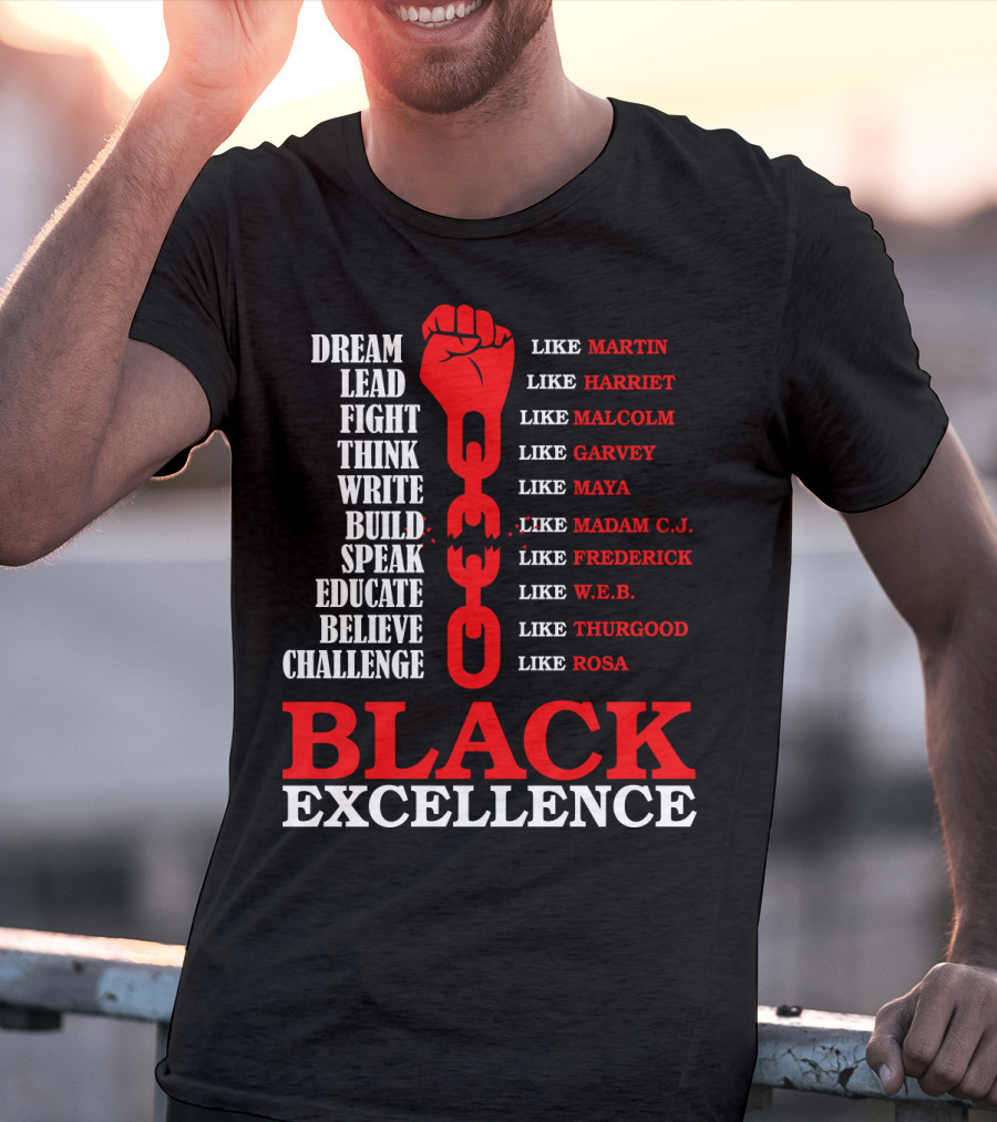 DREAM LEAD FIGHT THINK BLACK EXCELLENCE LIKE MARTIN LIKE ROSA T-Shirt