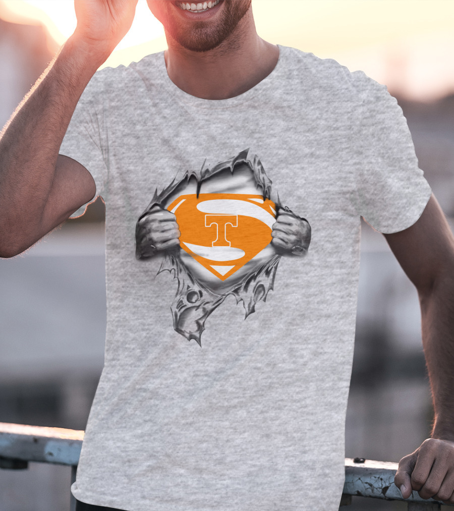 Tennessee Super T Logo Ripped Superman T-Shirt