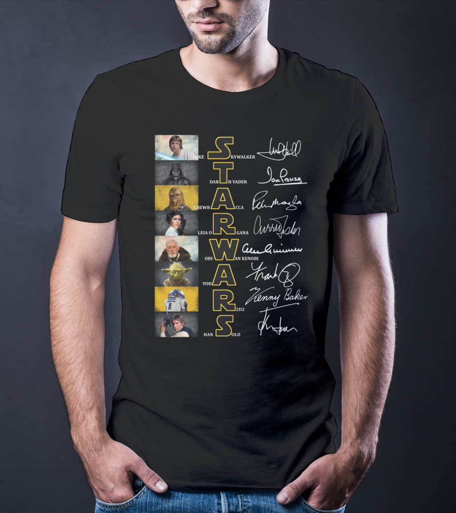 Star Wars Characters Iconic Names And Signatures T-Shirt