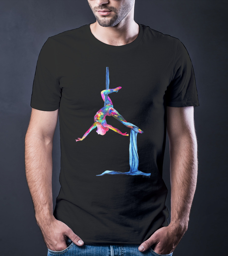 Aerial Silk Yoga Colorful Performance T-Shirt