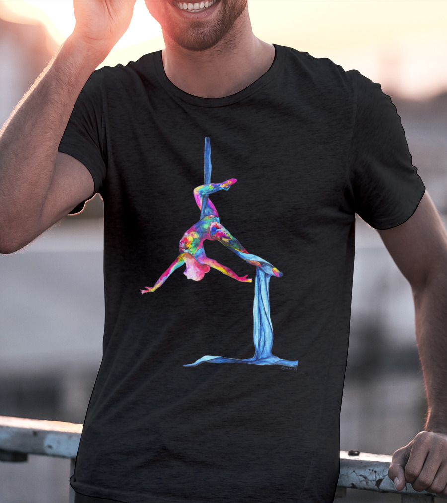 Aerial Silk Yoga Colorful Performance T-Shirt