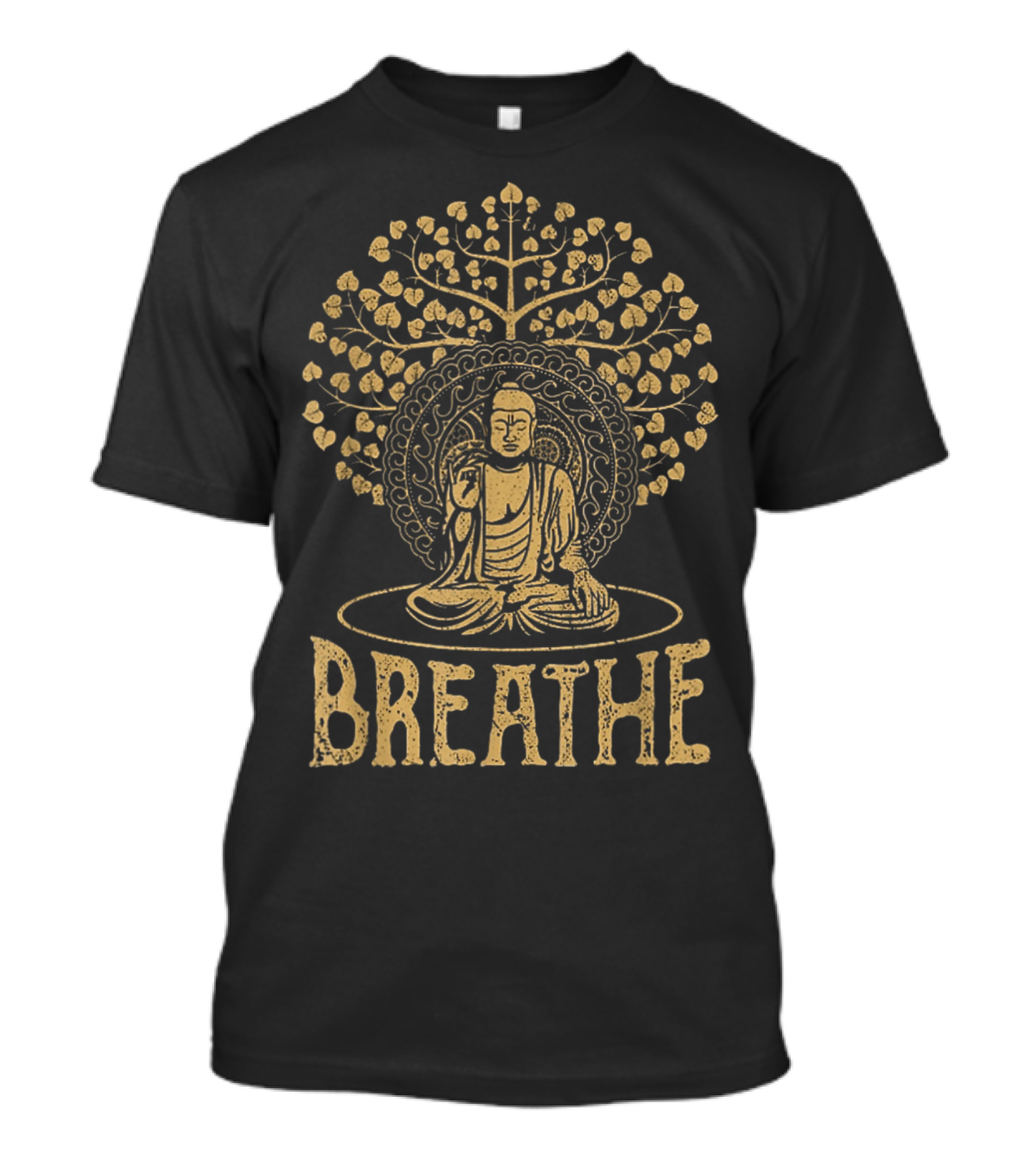 Breathe Meditation With Buddha Under Sacred Tree T-Shirt