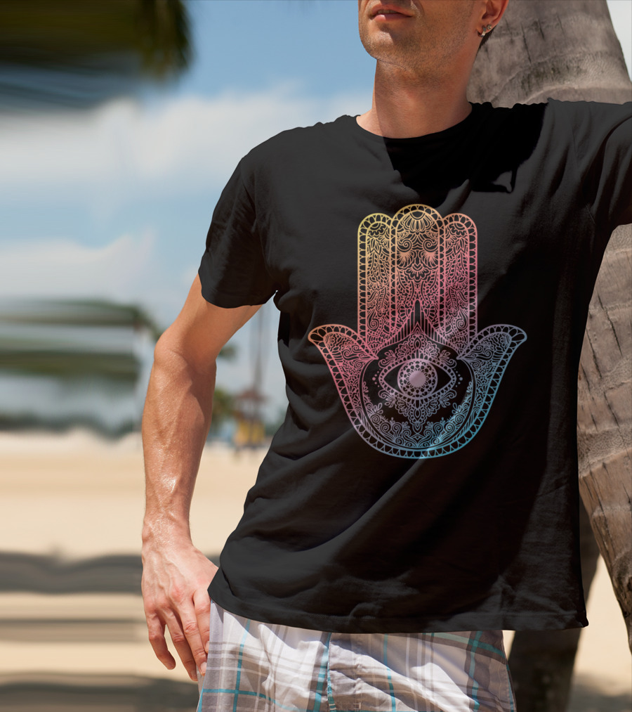 Buddhist Hamsa Hand Om Meditation Spiritual Yoga T-Shirt