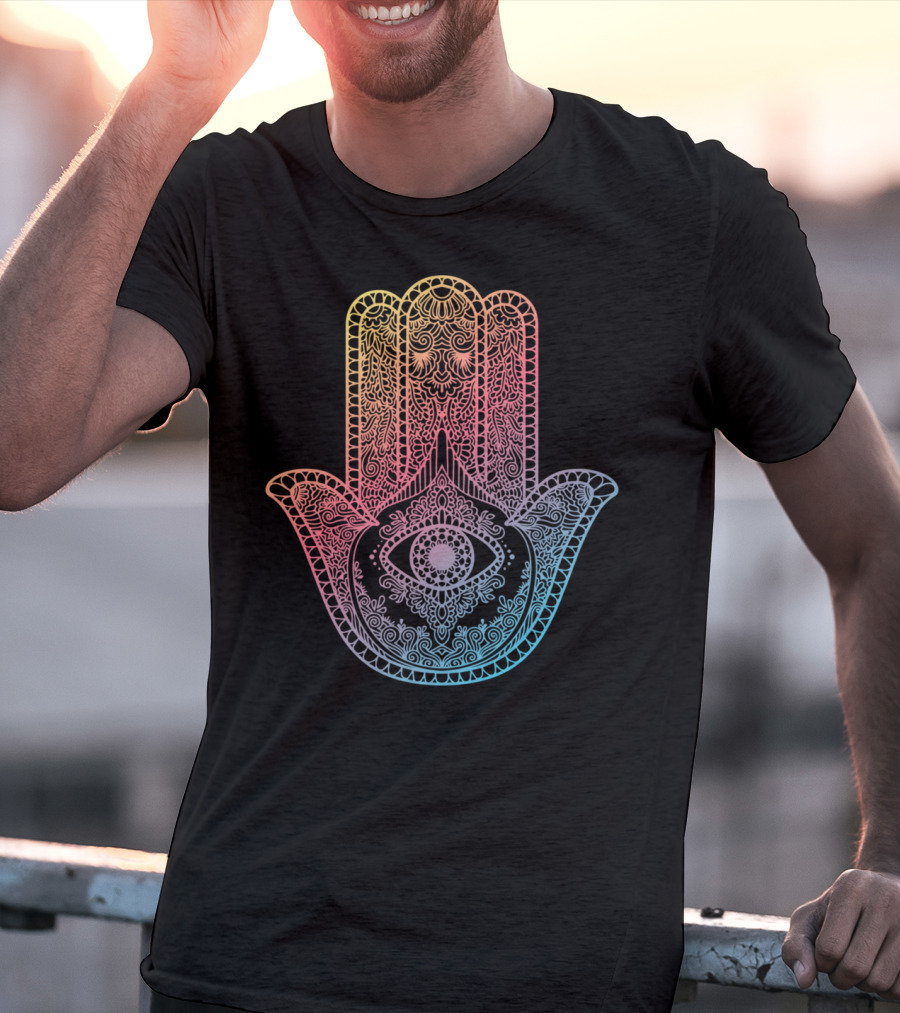 Buddhist Hamsa Hand Om Meditation Spiritual Yoga T-Shirt