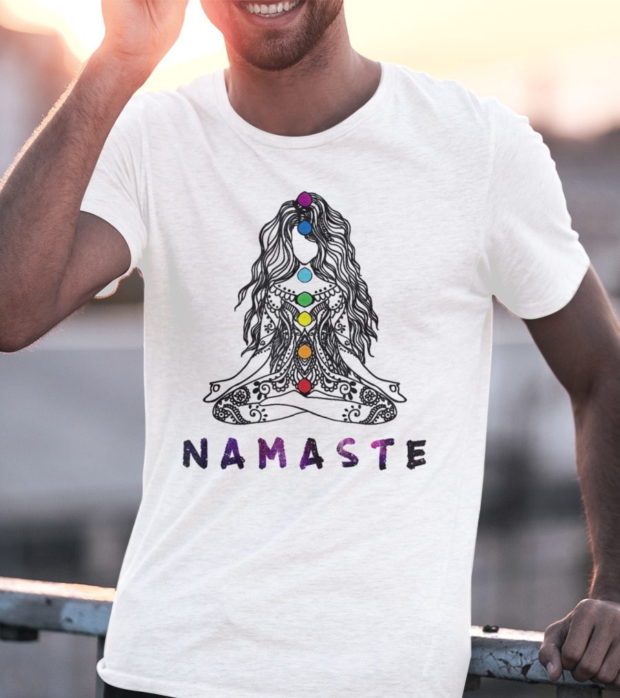 Namaste Chakra Meditation Yoga Pose Spiritual Energy T-Shirt