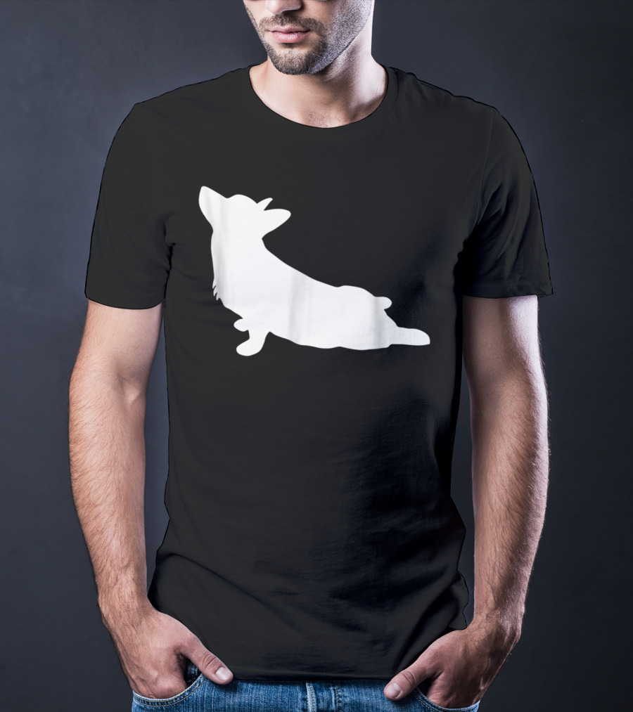 Corgi Yoga Silhouette Stretch Pose T-Shirt