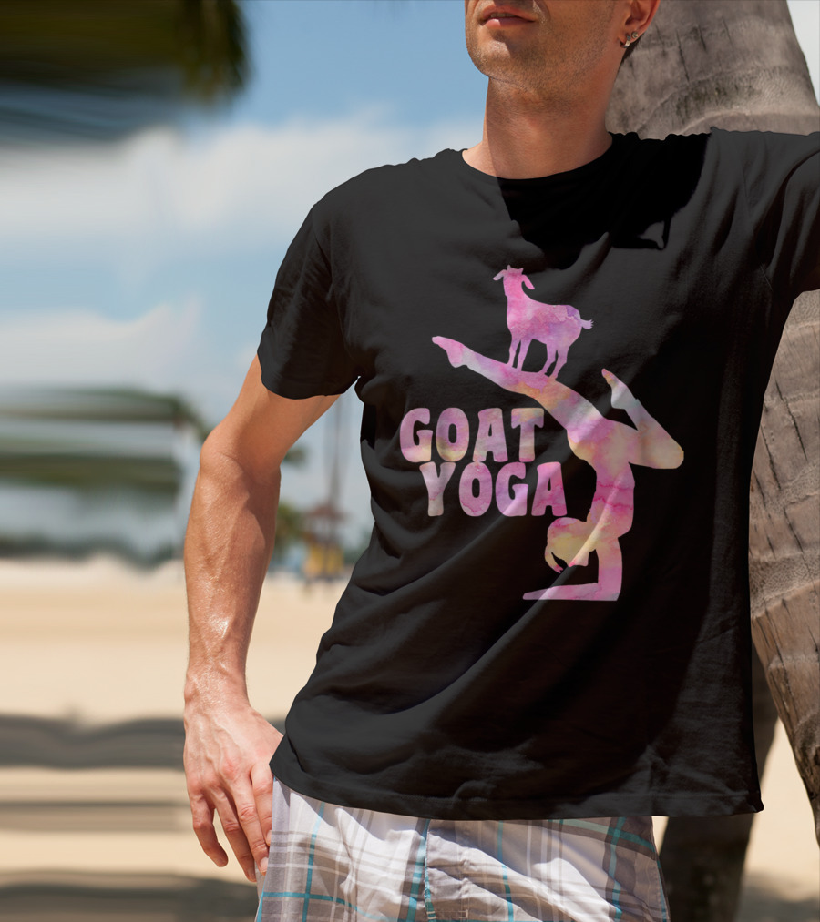 GOAT YOGA Yoga Pose With Cute Goat Watercolor T-Shirt