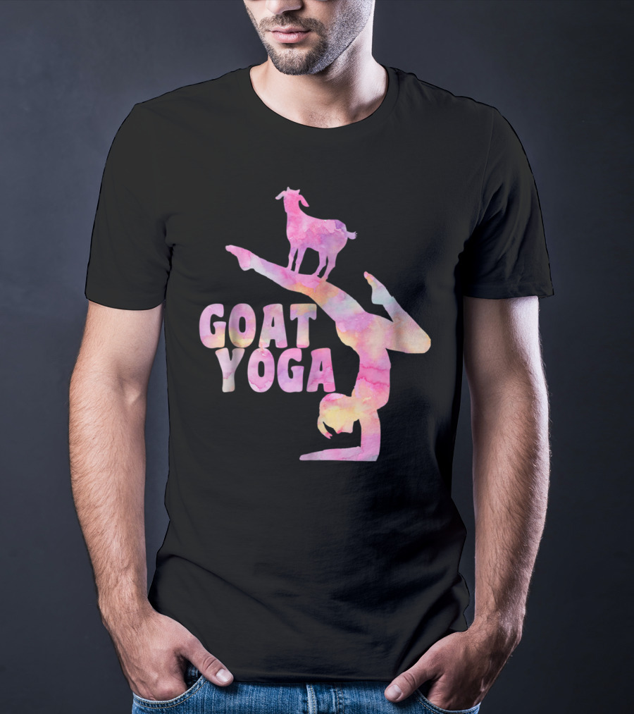 GOAT YOGA Yoga Pose With Cute Goat Watercolor T-Shirt