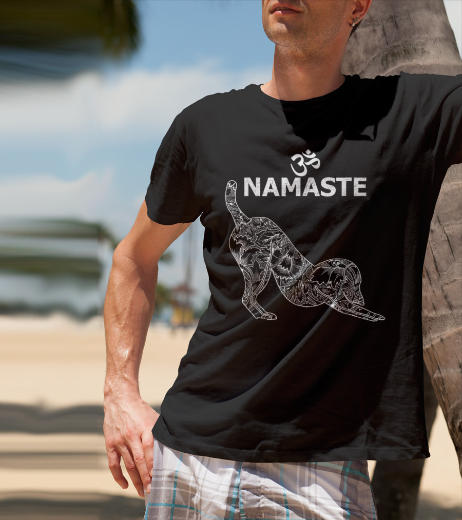 Namaste Om Dog Yoga Funny Namaste Om T-Shirt